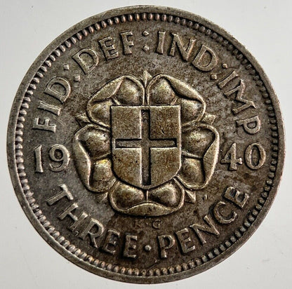 1940 George VI Threepence Silver Coin | Fine Collectable Grade | a8948