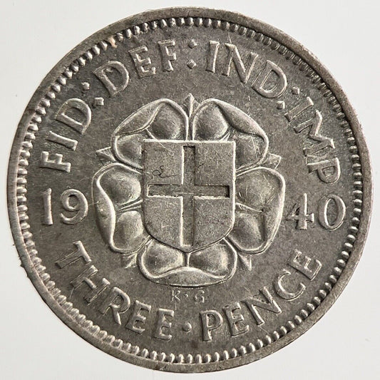1940 George VI Threepence Silver Coin | Fine Collectable Grade