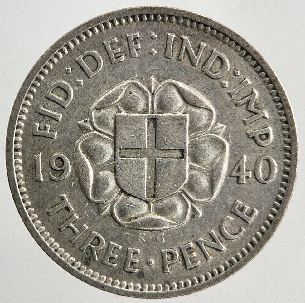 1940 George VI Threepence Silver Coin | Fine Collectable Grade