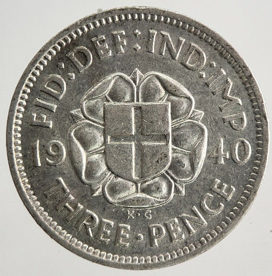 1940 George VI Threepence Silver Coin | Fine Collectable Grade