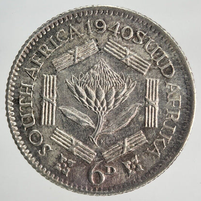 1940 South Africa Sixpence Coin | Very High Grade | a1970
