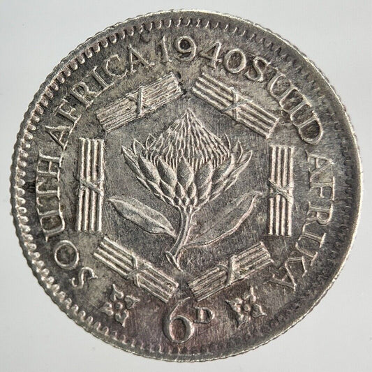 1940 South Africa Sixpence Coin | Very High Grade | a1970