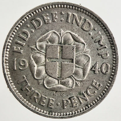 1940 George VI Threepence Silver Coin | Fine Collectable Grade