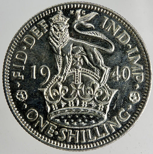 1940 George VI Silver Shilling Coin | Very High Grade