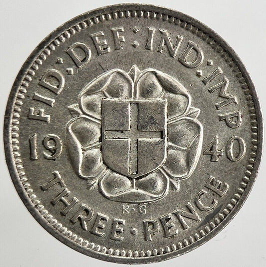 1940 George VI Threepence Silver Coin | Fine Collectable Grade