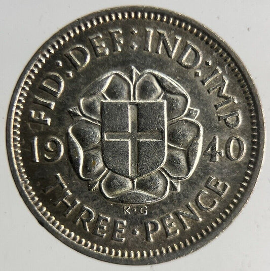 1940 George VI Threepence Silver Coin | Fine Collectable Grade