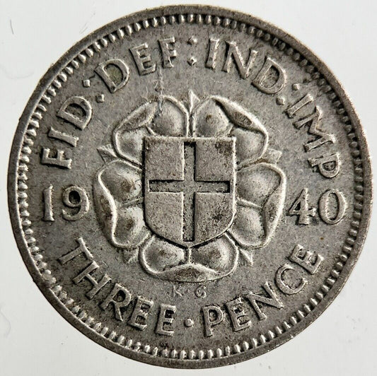 1940 George VI Threepence Silver Coin | Fine Collectable Grade