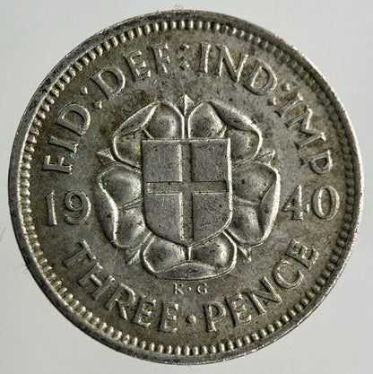 1940 George VI Threepence Silver Coin | Fine Collectable Grade