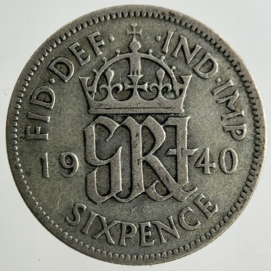 1940 George VI Sixpence Silver Coin | Fine Collectable Grade