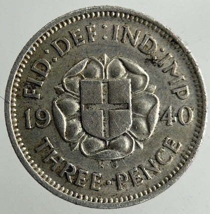 1940 George VI Threepence Silver Coin | Fine Collectable Grade