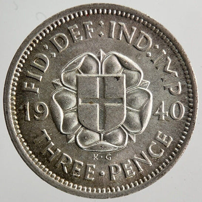 1940 George VI Threepence Silver Coin | Very High Grade | a6506