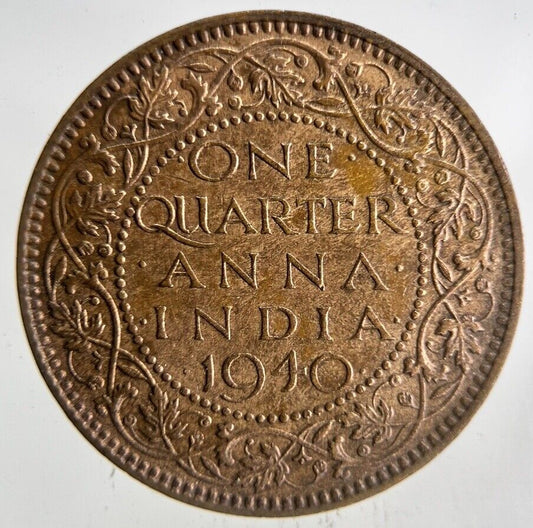 1940 India 1/4 Quarter Anna Coin | Fine Collectable Grade