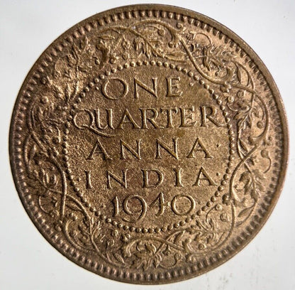 1940 India 1/4 Quarter Anna Coin | Fine Collectable Grade
