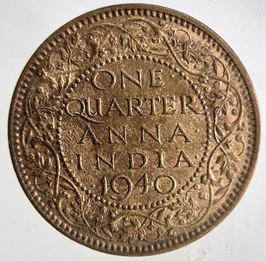 1940 India 1/4 Quarter Anna Coin | Fine Collectable Grade