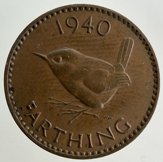 1940 George VI Wren Farthing Coin | Very High Grade