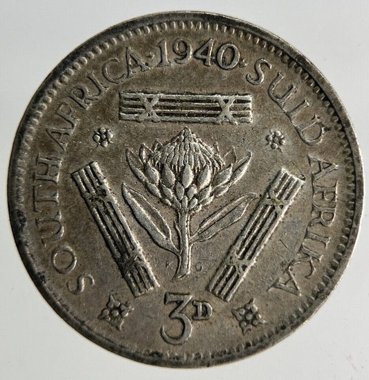 1940 South Africa Threepence Silver Coin | Fine Collectable Grade