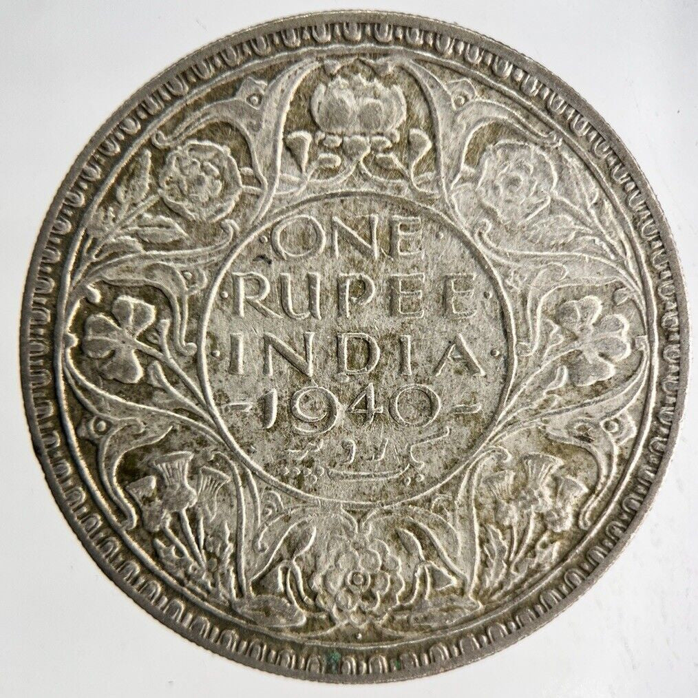 1940 India One Rupee Silver Coin | Fine Collectable Grade
