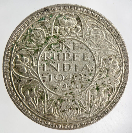 1940 India One Rupee Silver Coin | Fine Collectable Grade