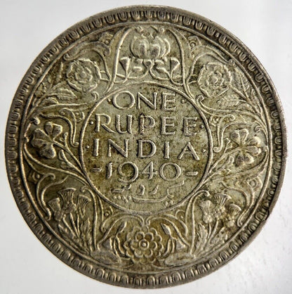 1940 India One Rupee Silver Coin | Fine Collectable Grade
