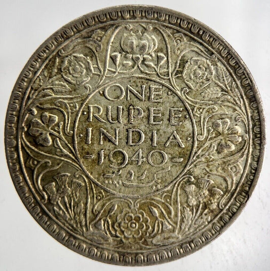 1940 India One Rupee Silver Coin | Fine Collectable Grade