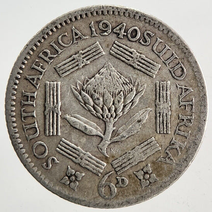 1940 South Africa Sixpence Silver Coin | Fine Collectable Grade
