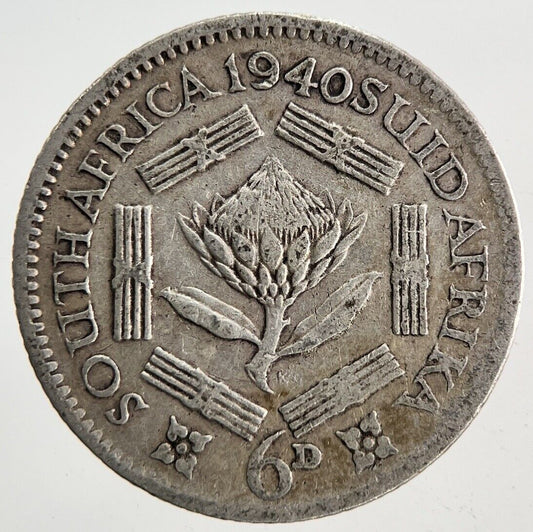 1940 South Africa Sixpence Silver Coin | Fine Collectable Grade