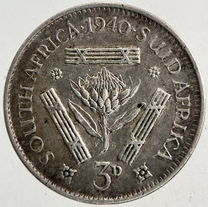 1940 South Africa Threepence Silver Coin | Fine Collectable Grade