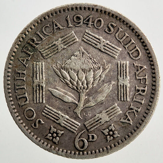 1940 South Africa Sixpence Silver Coin | Fine Collectable Grade