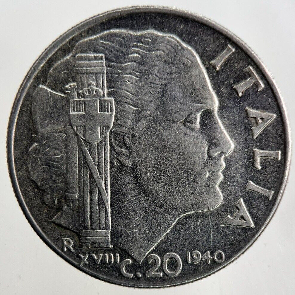 1940 Italy 20 Centesimi Coin | Fine Collectable Grade
