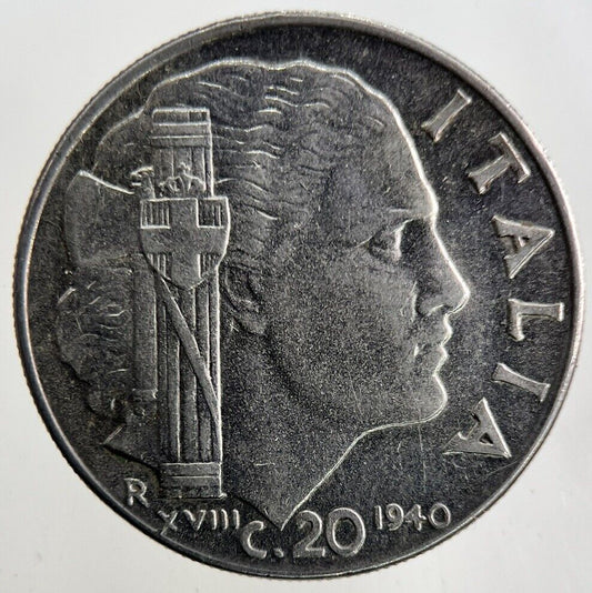 1940 Italy 20 Centesimi Coin | Fine Collectable Grade