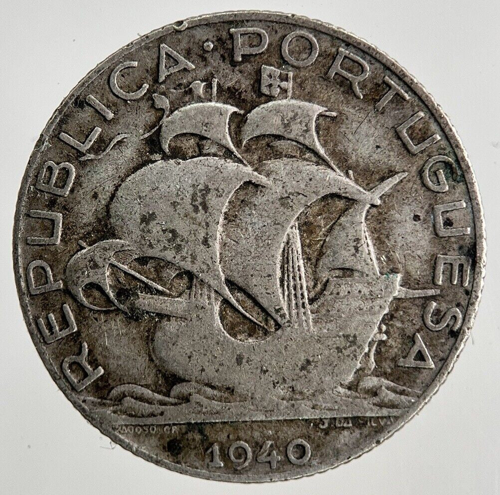 1940 Portugal 2.5 Escudos Silver Coin | Fine Collectable Grade