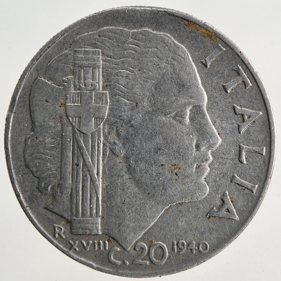 1940 Italy 20 Centesimi Coin | Fine Collectable Grade