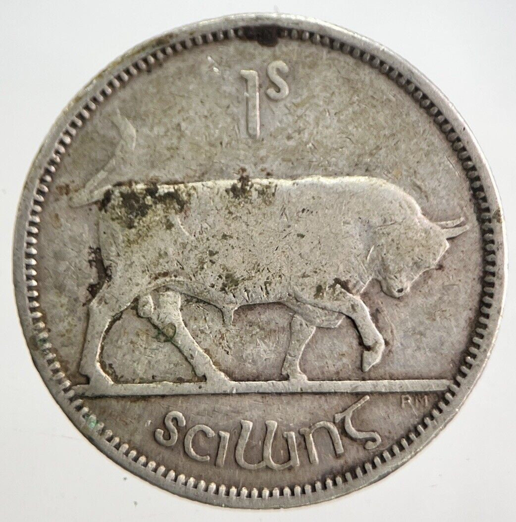 1940 Irish Shilling Bull Silver Coin | Collectable Grade | a4706