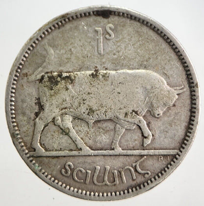 1940 Irish Shilling Bull Silver Coin | Collectable Grade | a4706