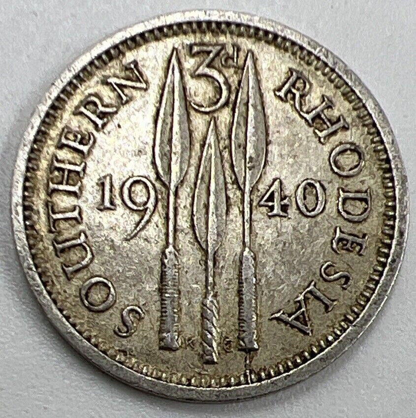 1940 Threepence | Southern Rhodesia Silver Coin | Fine Grade | a119