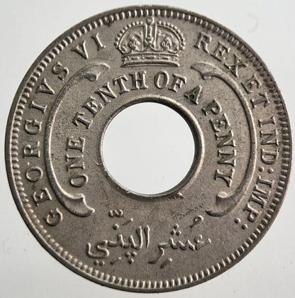 1940 West Africa 1/10 1 One Tenth Of A Penny Coin | Very High Grade | a7567