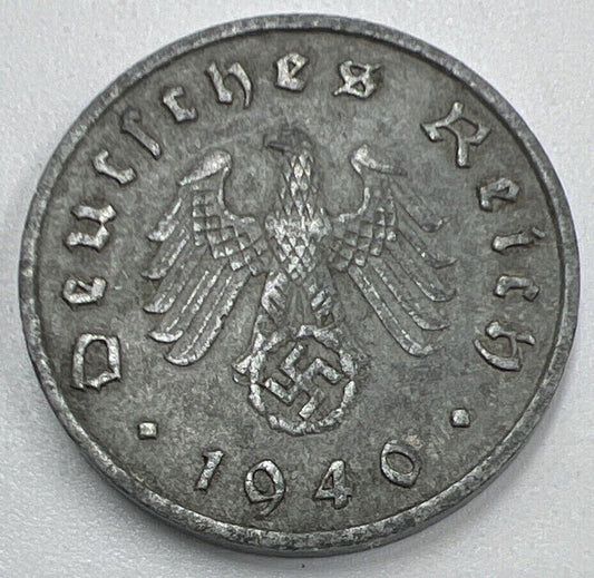 1940-A Germany Nazi 10 Pfennig Coin | Fine Collectable Grade | a455