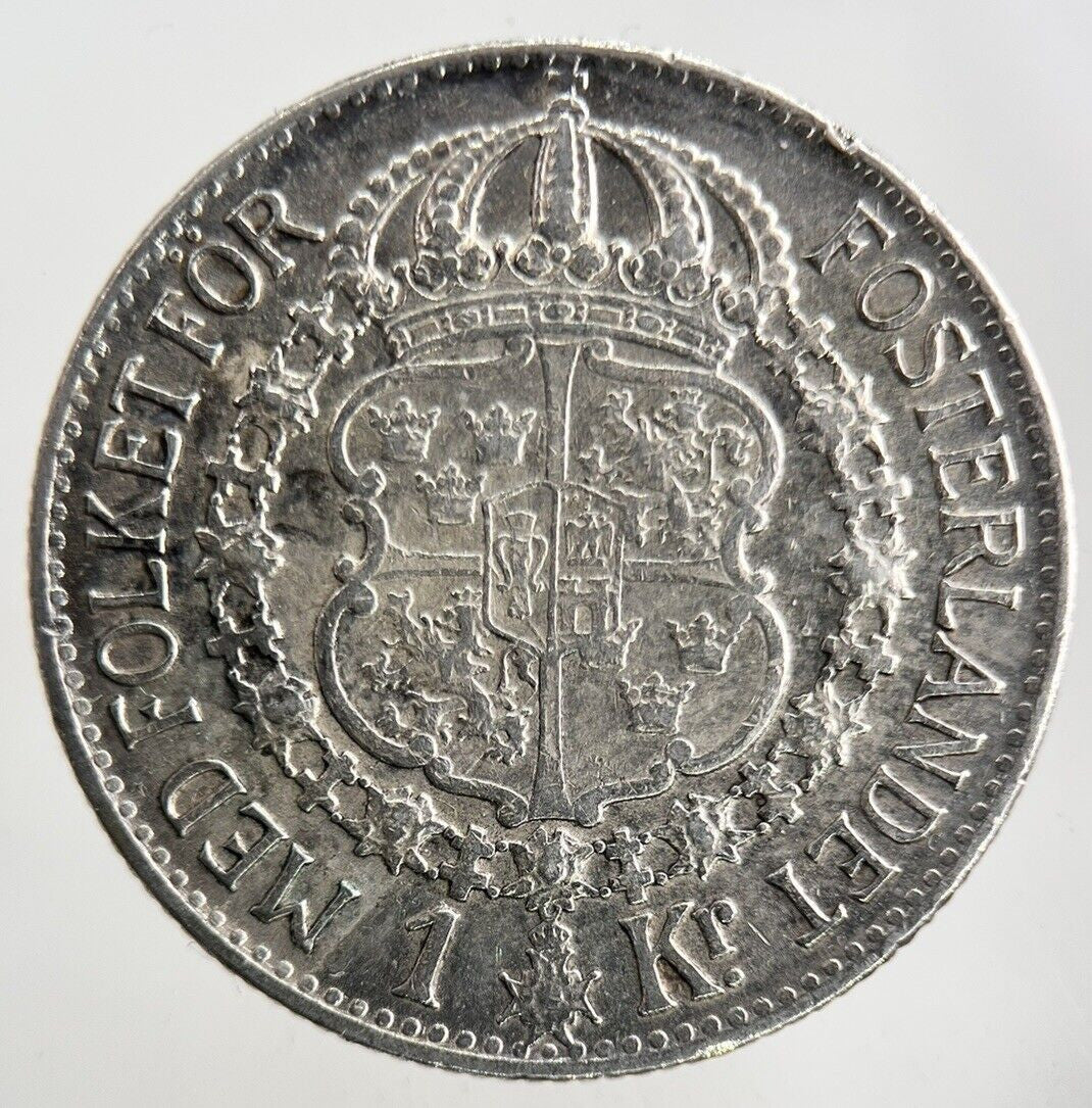 1940 Sweden 1 Krona Silver Coin | Fine Collectable Grade