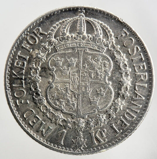 1940 Sweden 1 Krona Silver Coin | Fine Collectable Grade