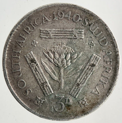 1940 South Africa Threepence Silver Coin | Fine Collectable Grade