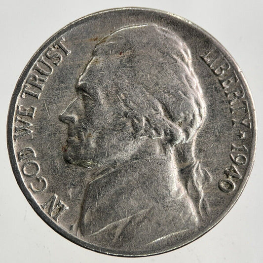 1940 US USA Jefferson Nickel 5 Cents Coin | Fine Collectable Grade