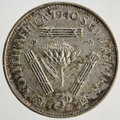 1940 South Africa Threepence Silver Coin | Fine Collectable Grade
