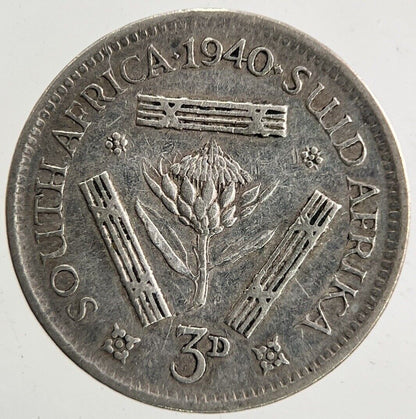 1940 South Africa Threepence Silver Coin | Fine Collectable Grade