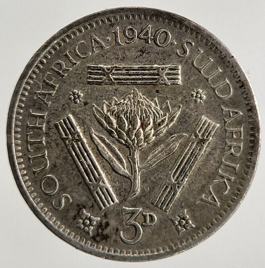 1940 South Africa Threepence Silver Coin | Fine Collectable Grade