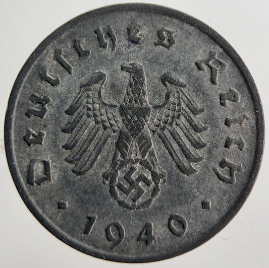 1940-A Germany Nazi 10 Pfennig Coin | Fine Collectable Grade | a7103
