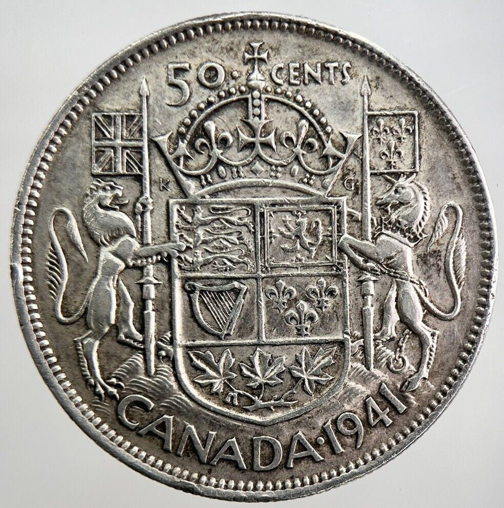 1941 Canada 50 Cents Silver Coin | Very High Grade | a4973