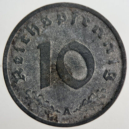 1940-A Germany Nazi 10 Pfennig Coin | Fine Collectable Grade | a7106