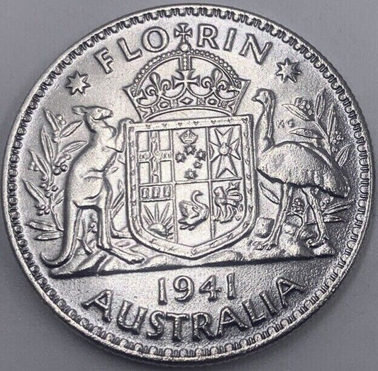 1941 Australia Florin Silver Coin | Fine Collectable Grade | a233