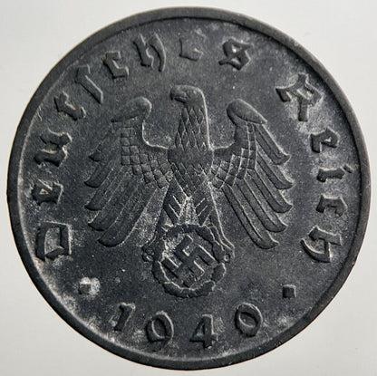 1940-B Germany Nazi 10 Pfennig Coin | Fine Collectable Grade | a54
