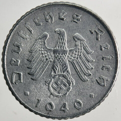 1940-A Germany Nazi 5 Pfennig Coin | Very High Grade | a6277